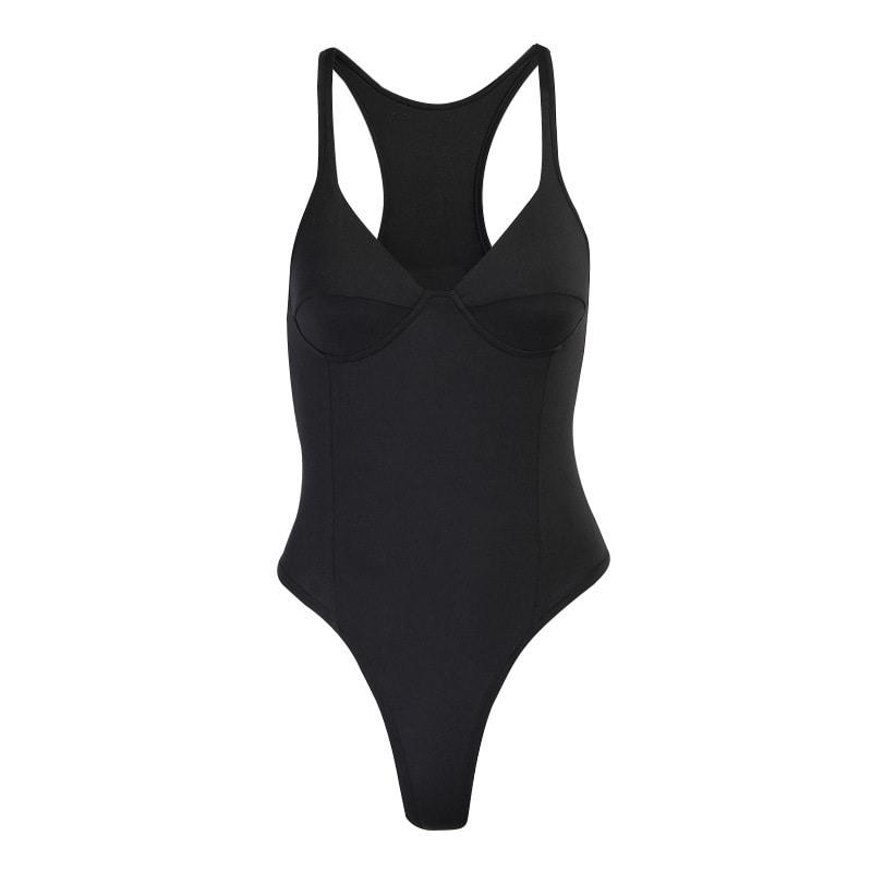 백리스 바디수트 여자 바디프로필 의상 섹시 하이레그