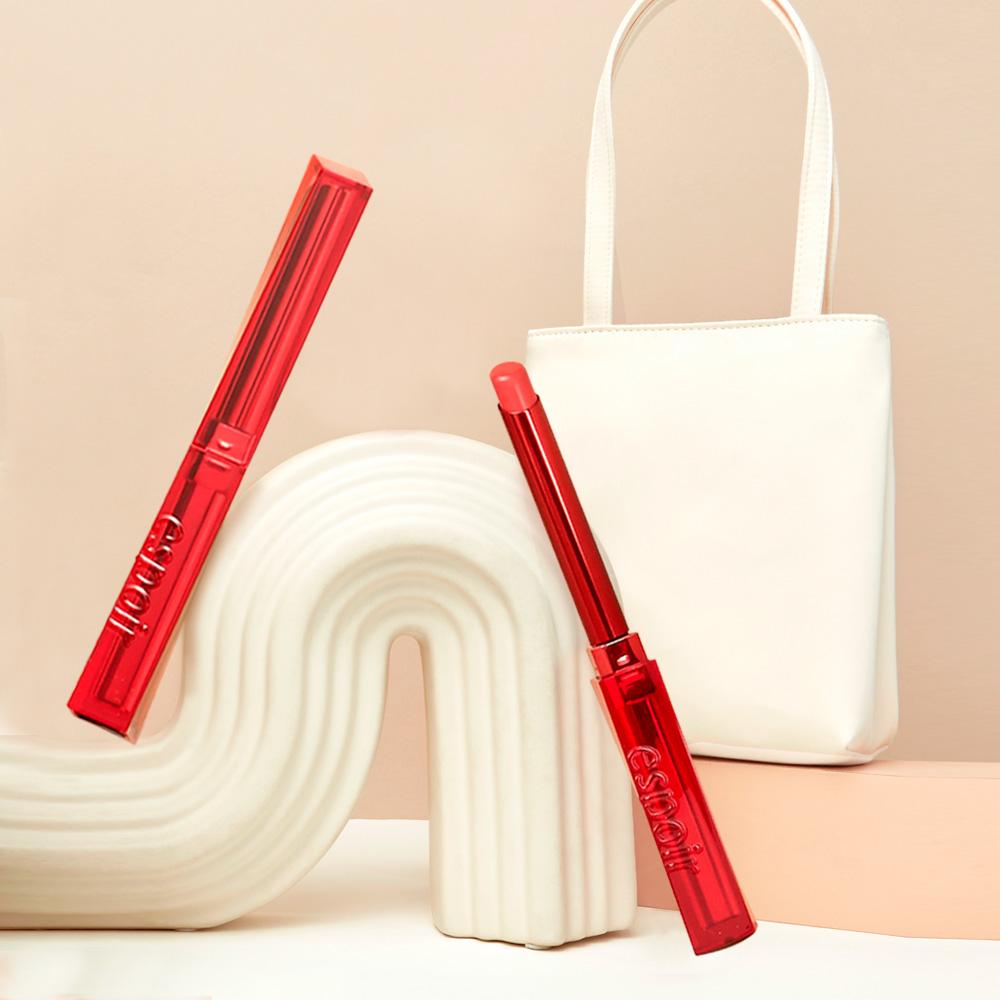 에스쁘아 더슬릭 립스틱 크림매트 0.9g 2개 세트 + 미니새틴백 1개 증정