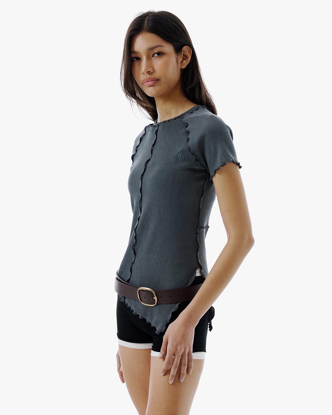 JERSEY LIP TOP [CHARCOAL]