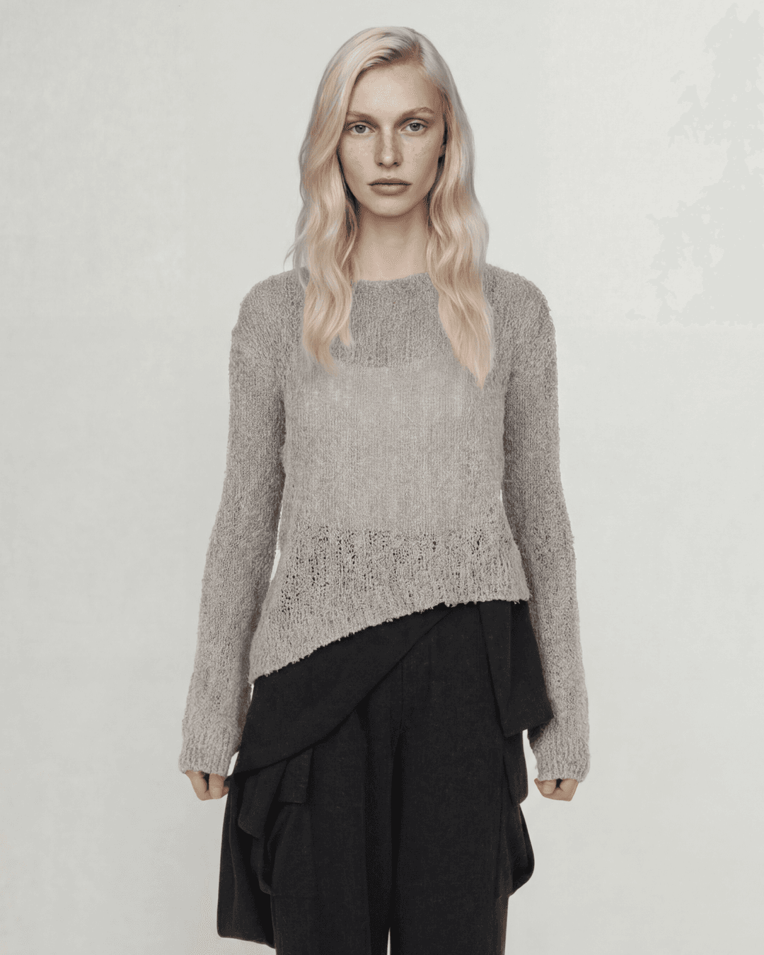 [노머] RELAXED SLIT KNIT GRAY