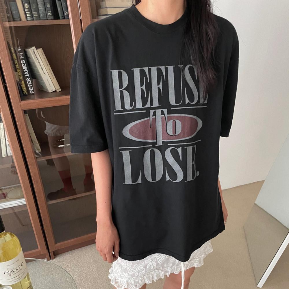 리퓨즈 피그먼트 오버핏 반팔 티셔츠 (2col) 블랙 화이트