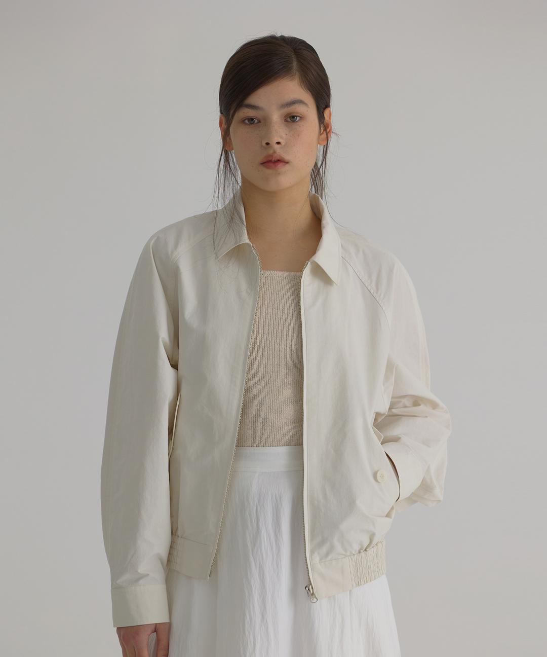 portable collar blouson jumper ivory