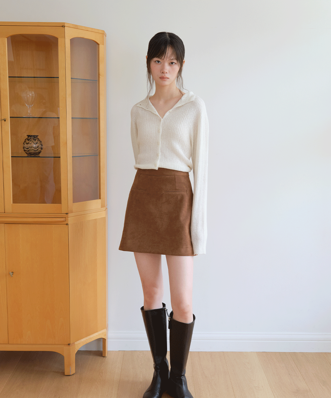 엽페 SUEDE POCKET SKIRT_2 color