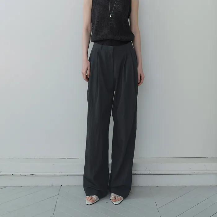 [11차] Summer loose slacks (charcoal)