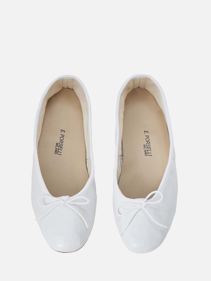 [국내배송] 포셀리 레더 플랫 화이트 (PO-DS-10)