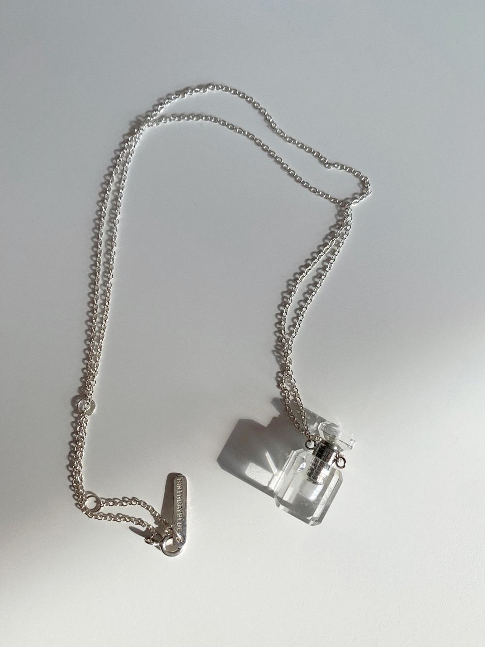 Clear Crystal Perfume Necklace(Silver)