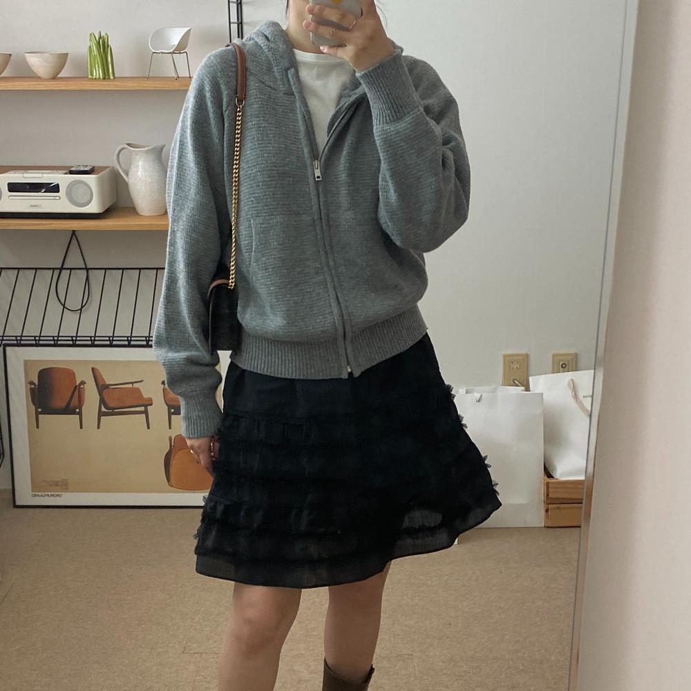 fllanel 플라넬 폴캐시미어 후드니트집업가디건 (당일배송/2color)