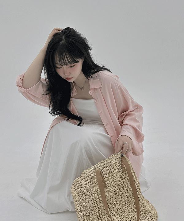 #13367 데일리 레이어드 플레어 셔링 캡 나시 롱원피스 : 아이,블랙 2color