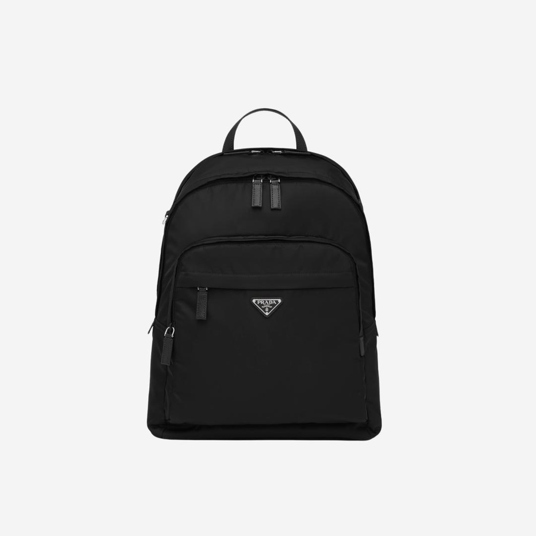 Prada Re-Nylon and Saffiano Leather Backpack Black