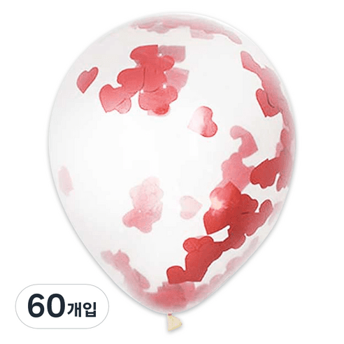 파티팡 컨페티 풍선 30cm, 레드하트, 60개입 - 파티용품 | 쿠팡