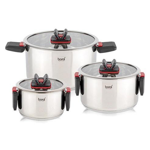 보랄 인덕션 접이식 스텐 냄비세트 6개 - 냄비세트 | 쿠팡