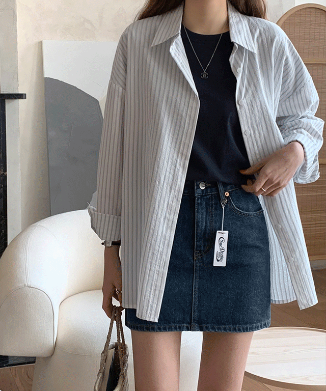 mnb144 청량한 분위기의 스트라이프 셔츠