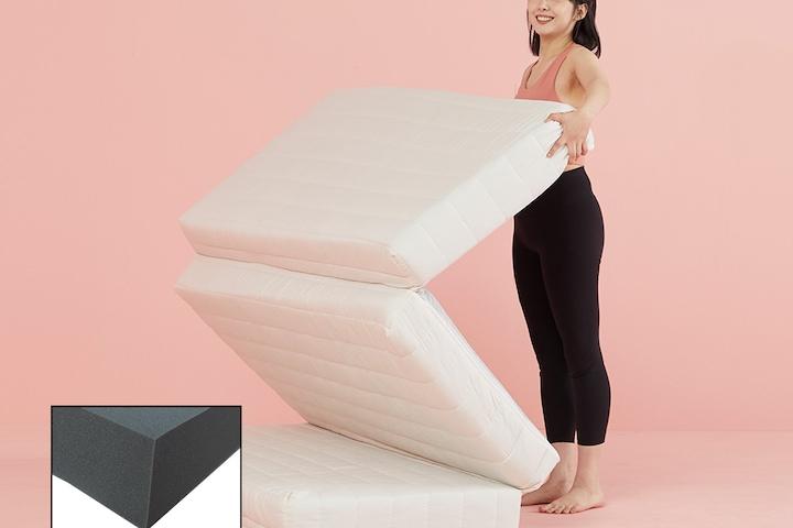 바디서포트 3단 접이식 매트리스 14cm 단단한 토퍼 고밀도 통폼 침대 바닥