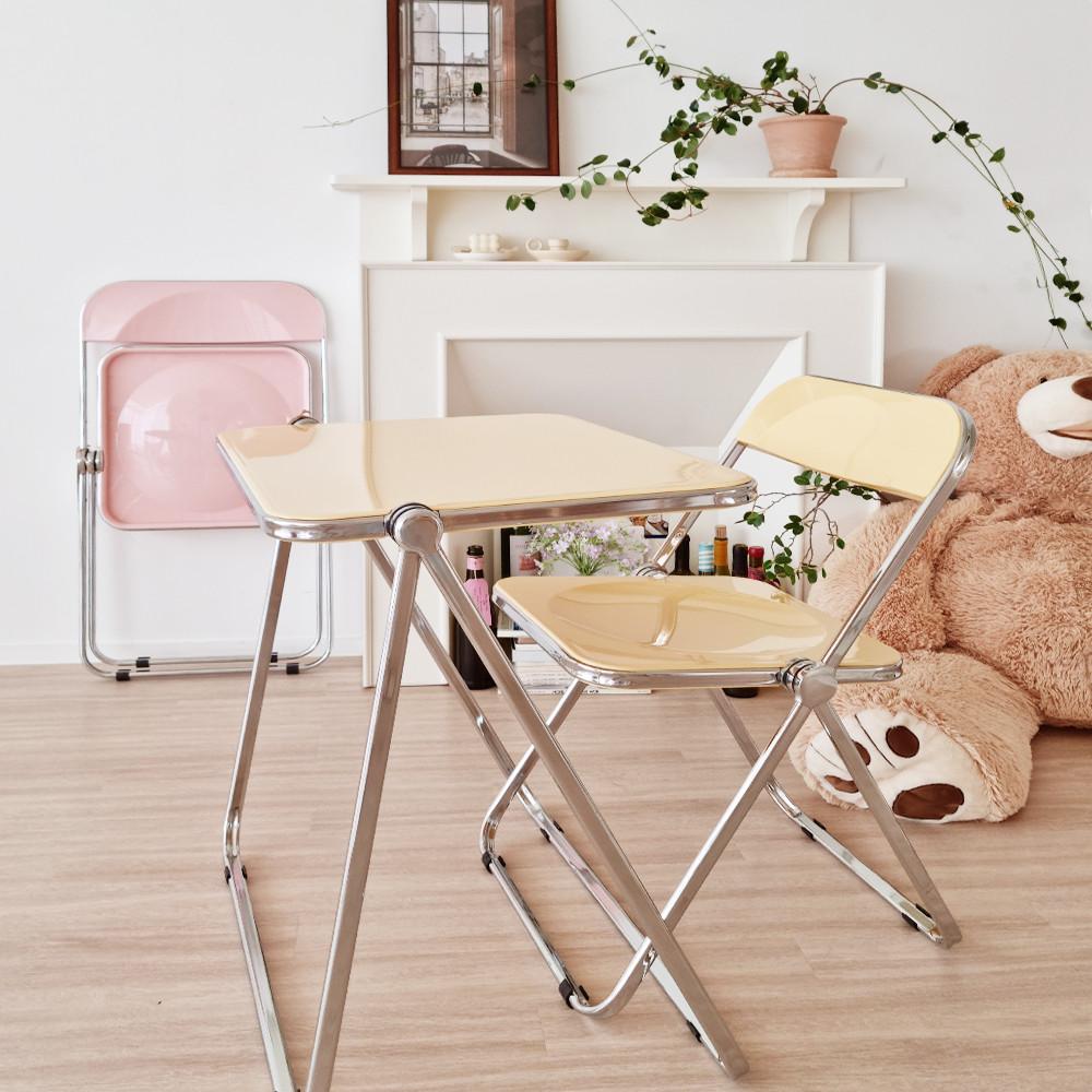 소소린 미드센추리모던 접이식의자 1인용접이식책상 파스텔의자