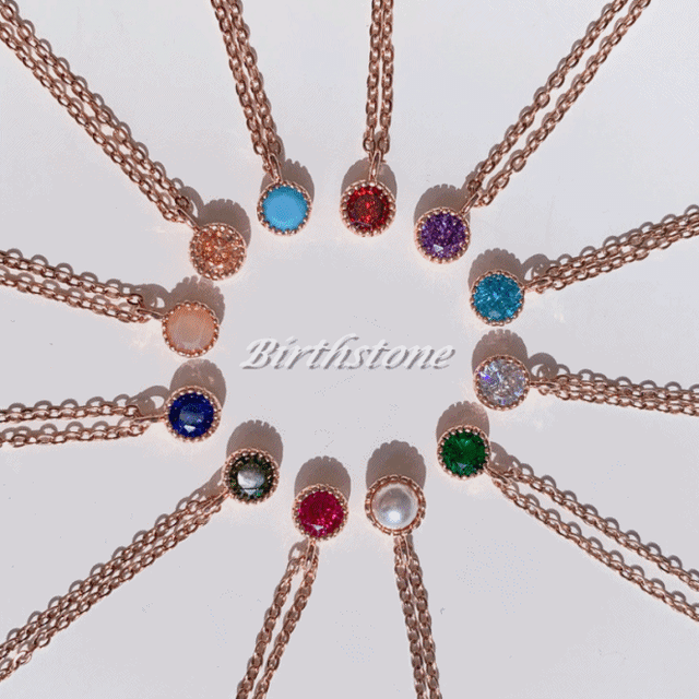 [당일출고/1+1/써지컬] 탄생석 팬던트 드롭목걸이 네크리스 ver.2022 (1년 12달)