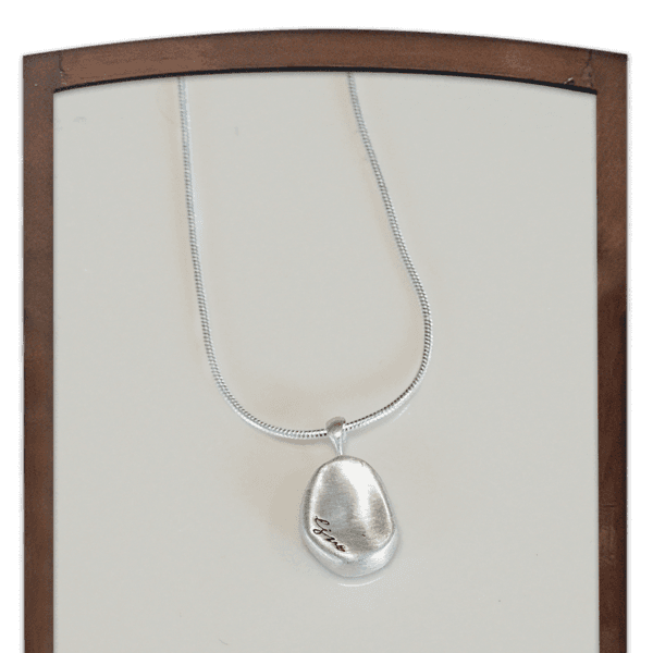 Love Pebble, silver necklace