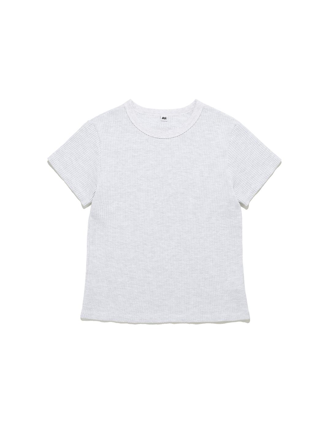 Waffle Half T-shirt Grey