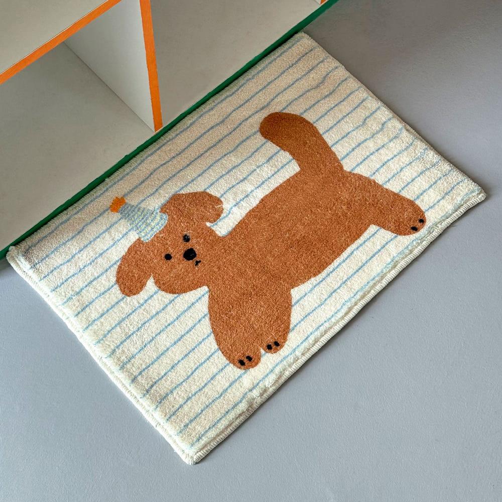 줄무늬 동물 침대옆 러그 인테리어 발매트 2color