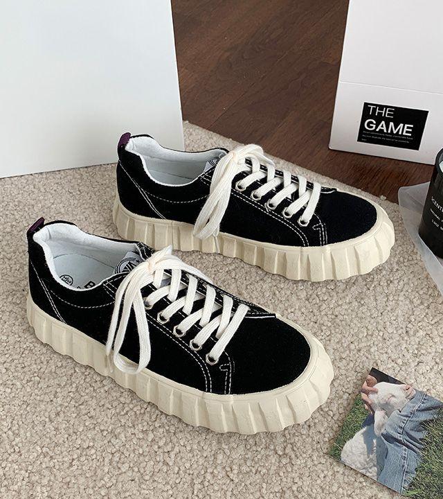 당일발송 발편한 캔버스화 키높이 통굽 스니커즈 구름