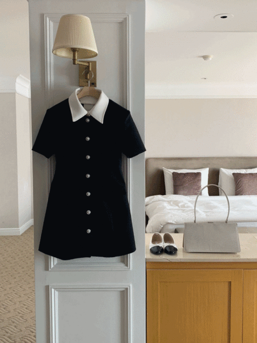 블랑 카라 트위드 원피스