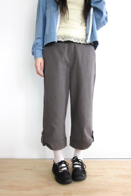 roll-up button pants (2color)