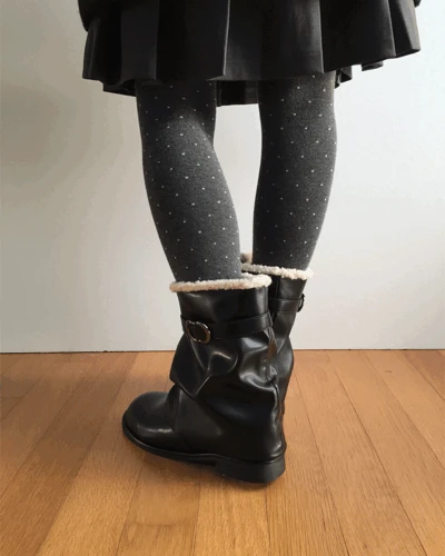 윈터 플리스 버클 숏 부츠