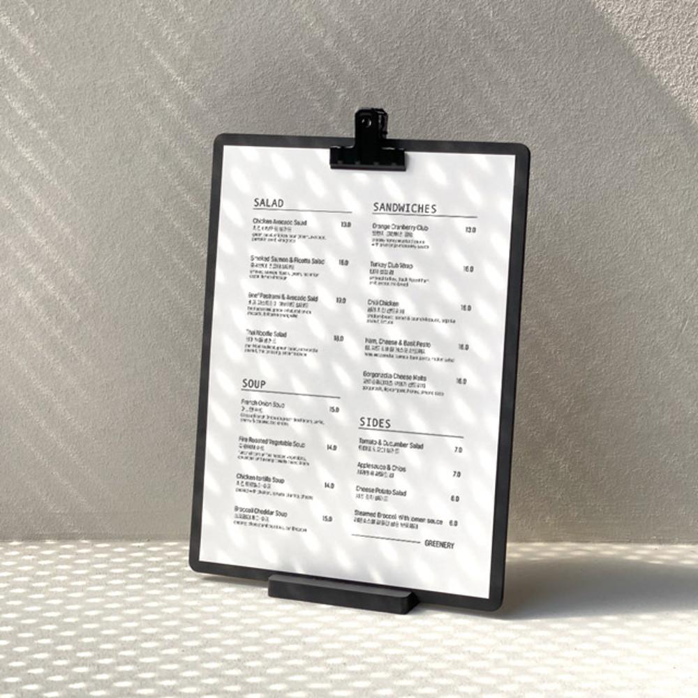 젠틀블랙 카페메뉴판 A4메뉴판 클립보드 메뉴판 제작