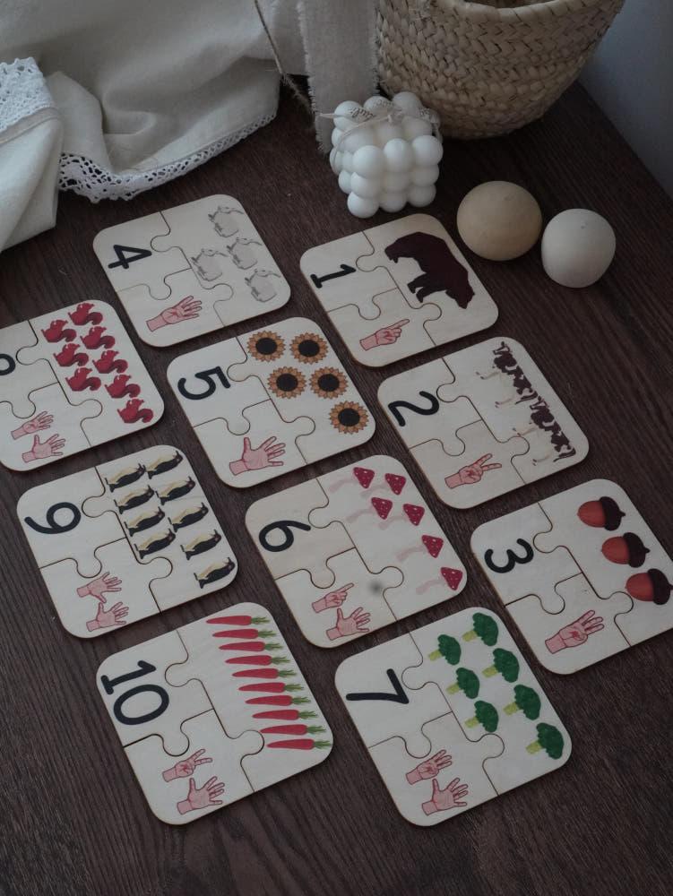 Number Counting Puzzle 숫자퍼즐 수세기교구 수학교구 수학놀이