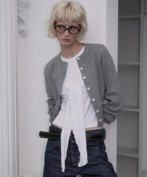 Soft Nut Button Cardigan [Gray]