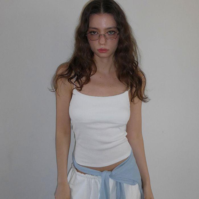 String Point Sleeveless White