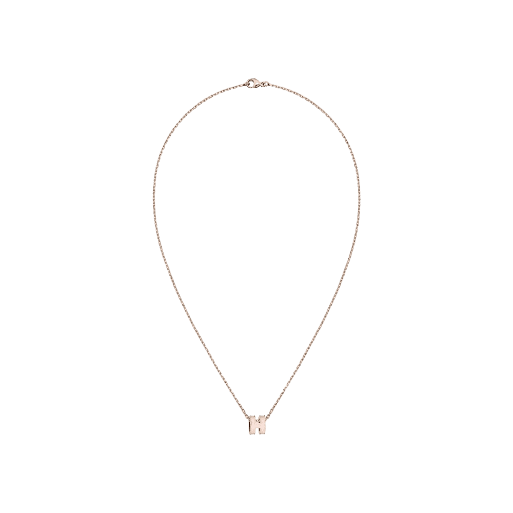 에르메스 미니 팝아슈 펜던트 로즈 골드 하드웨어 & 로즈 드라제 (W)