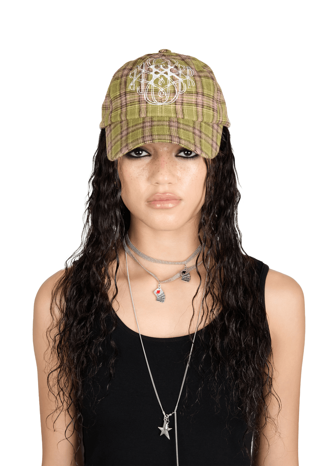 [5/30 delivery] DOUBLE MATCHA CHECK CAP