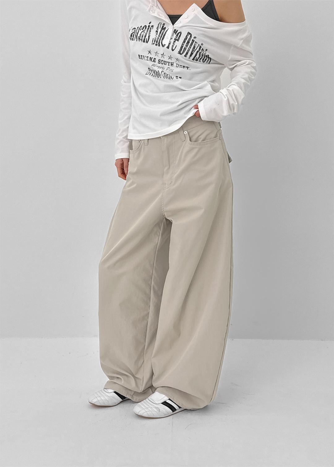 스틸로 스터드 벌룬 와이드팬츠