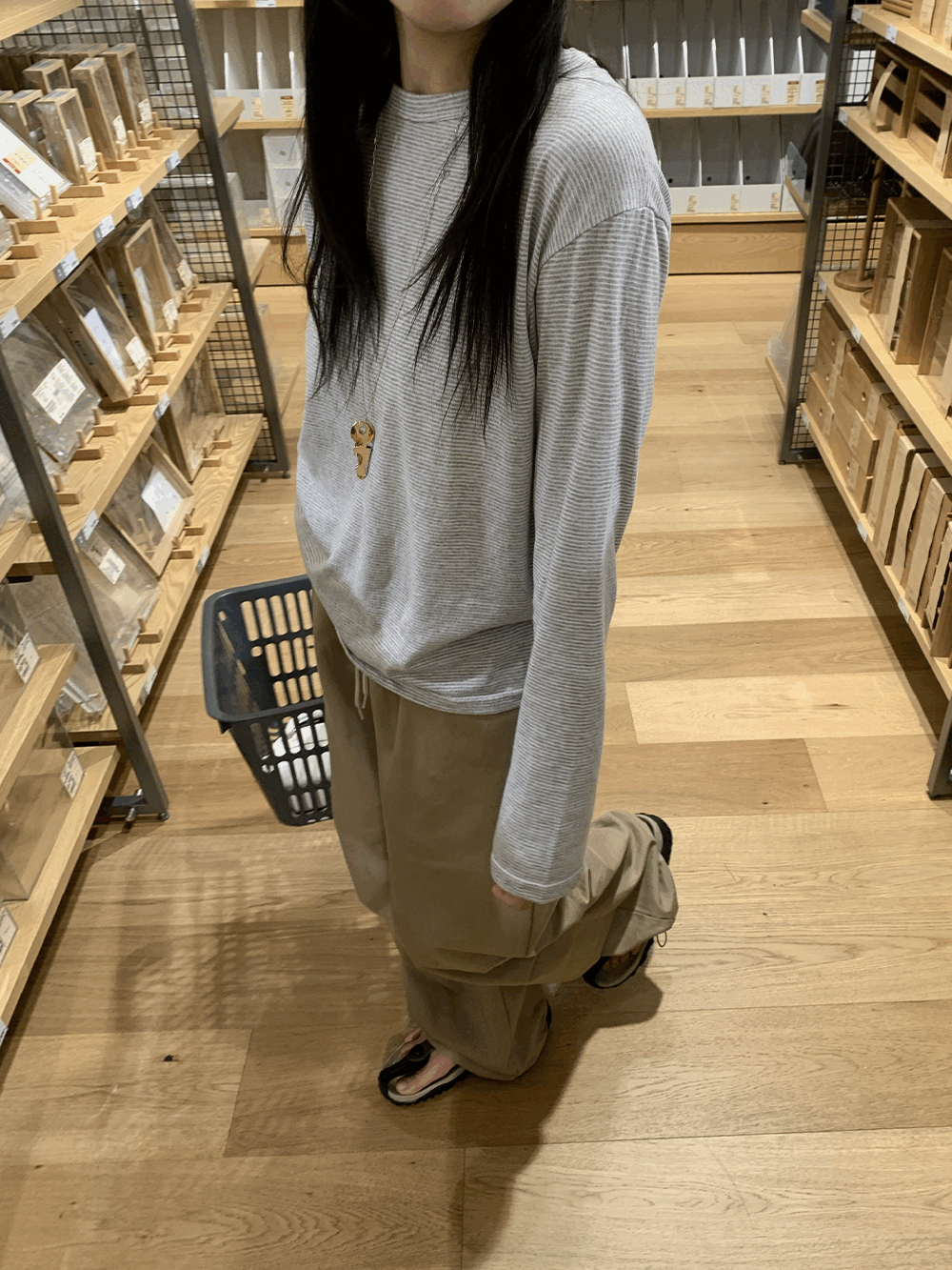 하우유 오뉴 스트라이프 긴팔 티셔츠 (4c)