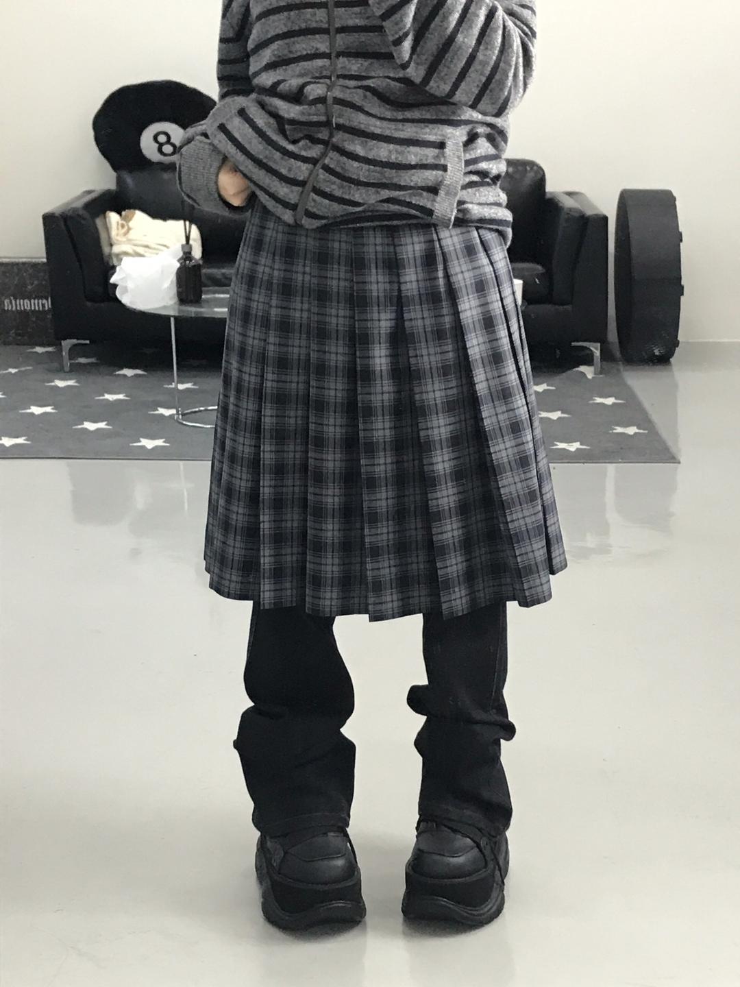 Hanae Mori checked midi skirt