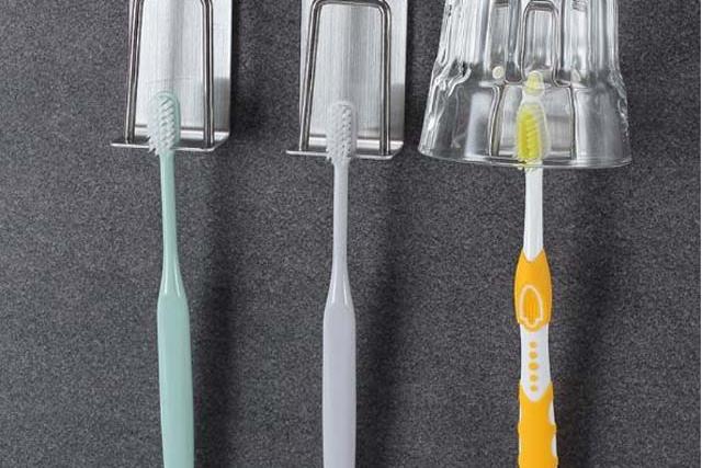 스테인레스 무타공 컵 칫솔걸이