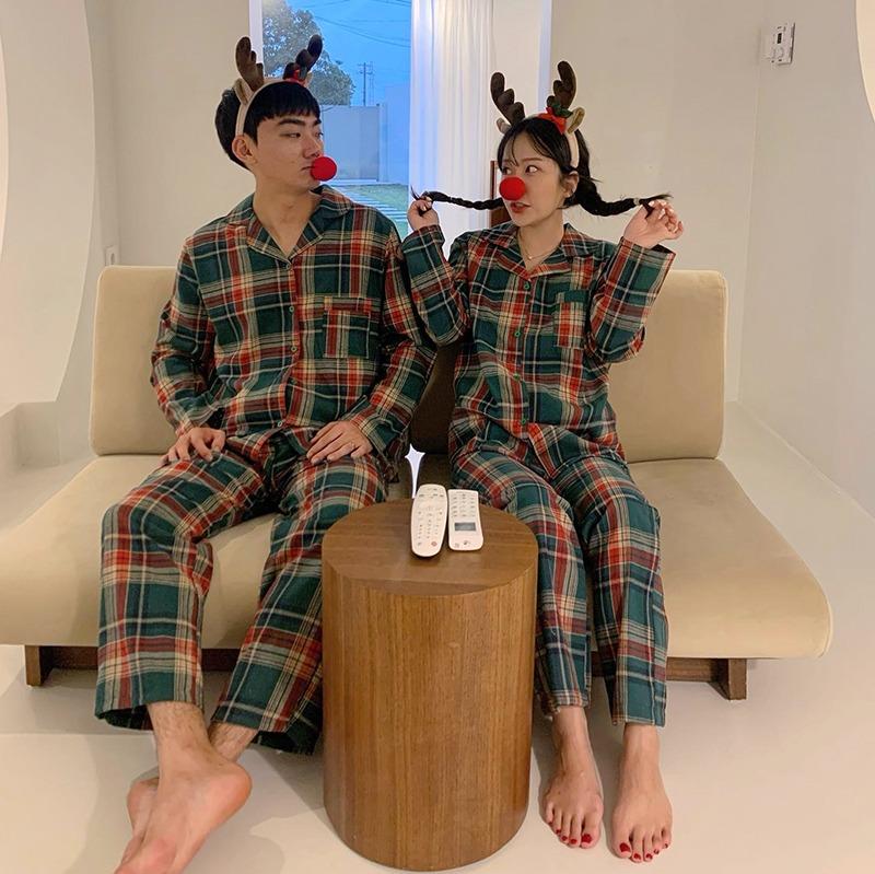 콩지스토어 파티 체크 커플파자마 (겨울 BEST!) 2type