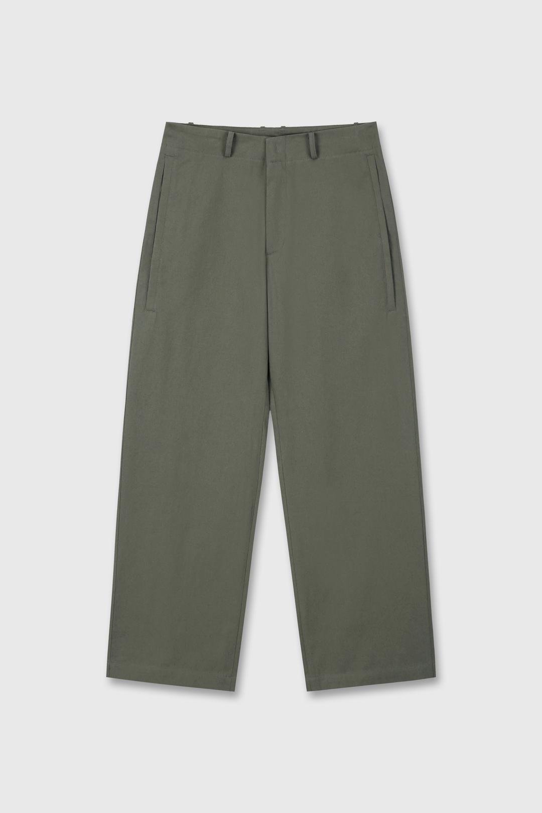 Audience trousers(Olive)*wide straight fit