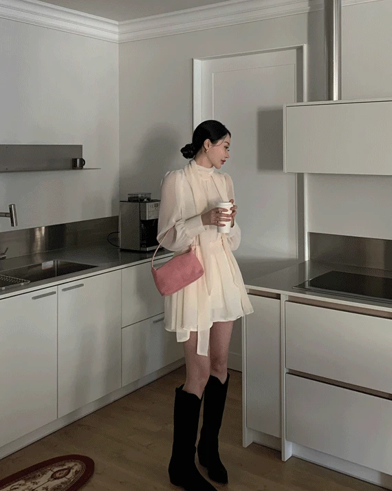 *국내제작/국내생산/환승연애*보아 쉬폰 미니 원피스(2COLOR)