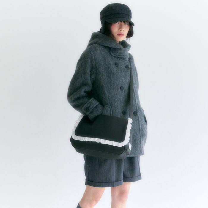 frill messenger bag (charcoal)