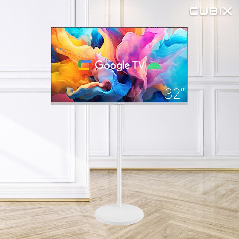 큐빅스 무빙큐빅스 화이트에디션 32인치 스마트 이동식 TV 삼탠바이미 SET 삼텐바이미 스탠바이미