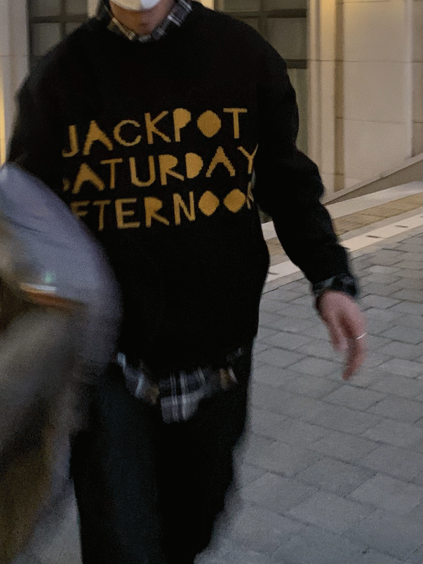 쿨키드 세러데이 레터링 배색 라운드 니트 5color