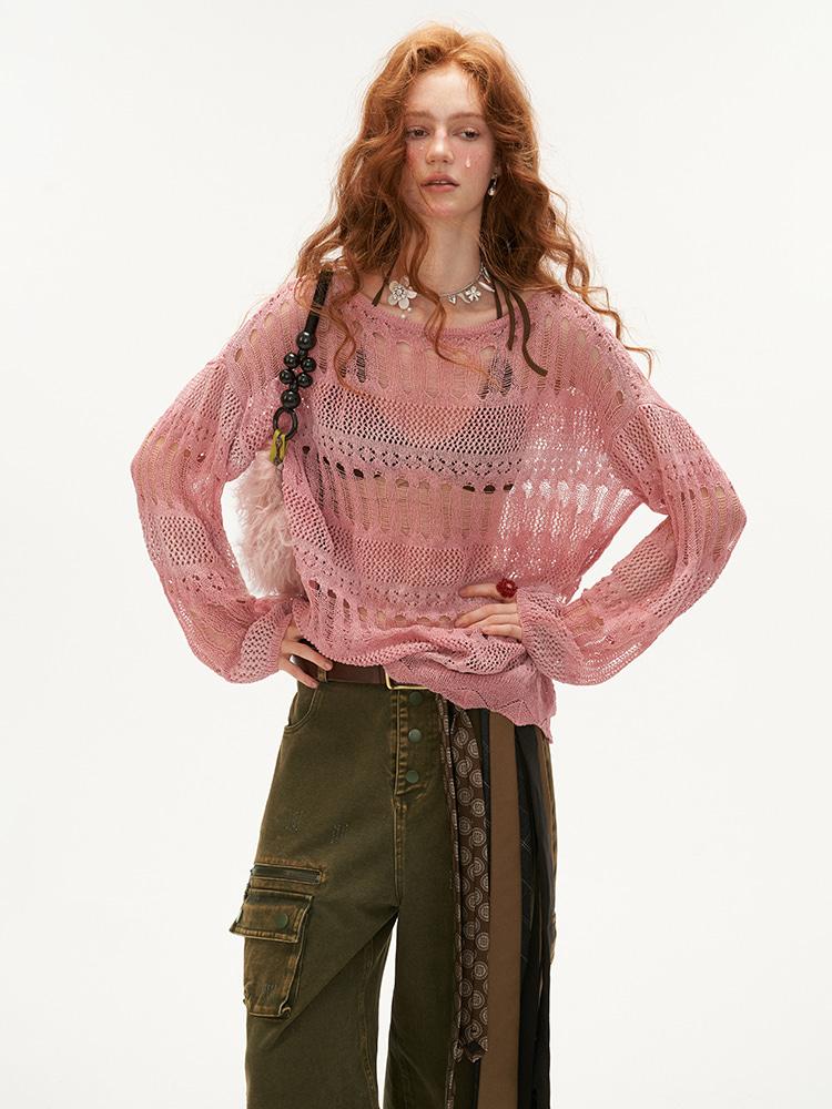 [MAMC] Mesh Wave Loose Knit