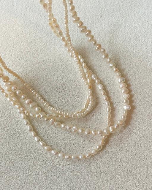 마고 925 크림 에센셜 담수진주 목걸이 / 5 types