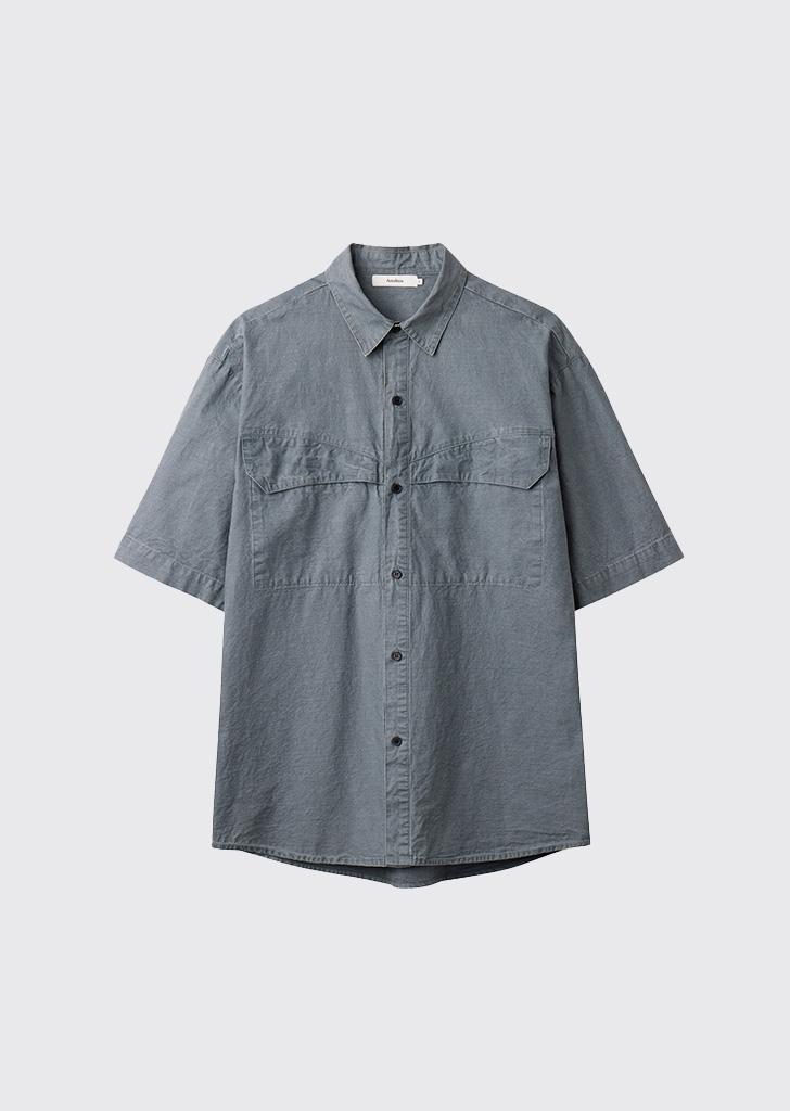 Westren bio half shirts_Vintage blue