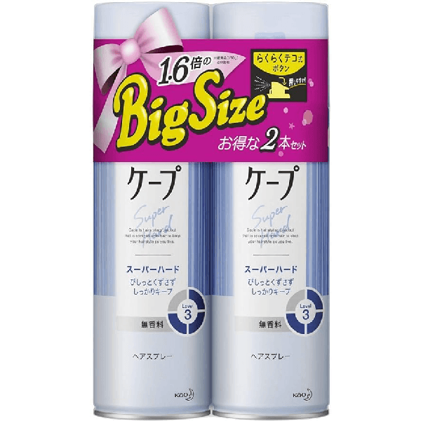 카오 케이프 슈퍼하드 무향료 헤어스프레이 대용량 300g 1+1