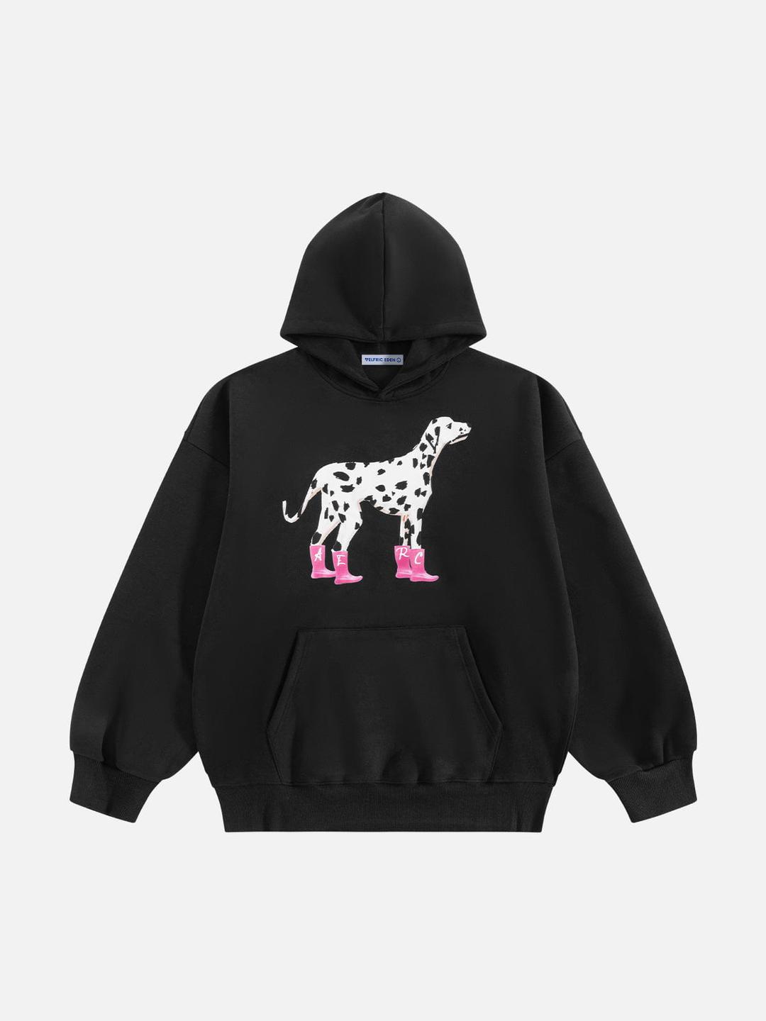 Aelfric Eden Dalmatian Pattern Pullover Hoodie - Black / S