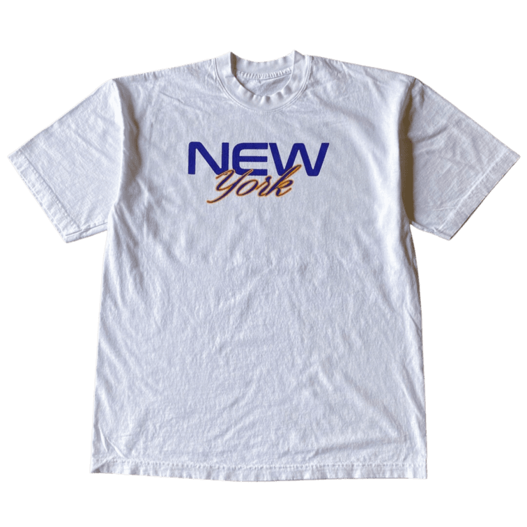 New York Text Tee - S / CLASSIC / WHITE