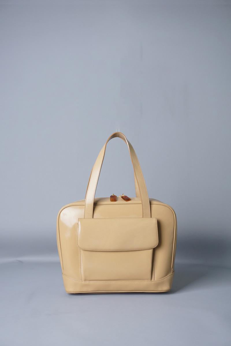 GINZA Kanematsu patent leather tote bag