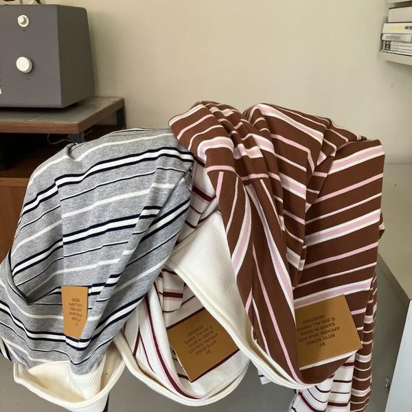 stripe collar T-shirt (3 colors)